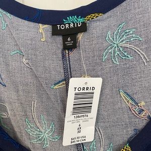 NWT Torrid size 6 pineapple and palm tree dress